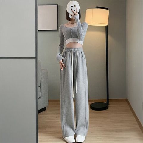 [모어씨유] 홈즈 밴딩 팬츠 스트랩 일자 긴바지