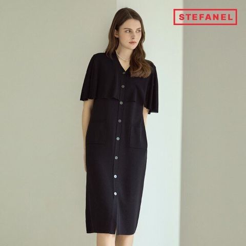 스테파넬 25SS 케이프 버튼 원피스 [런칭 가격 89,900원]