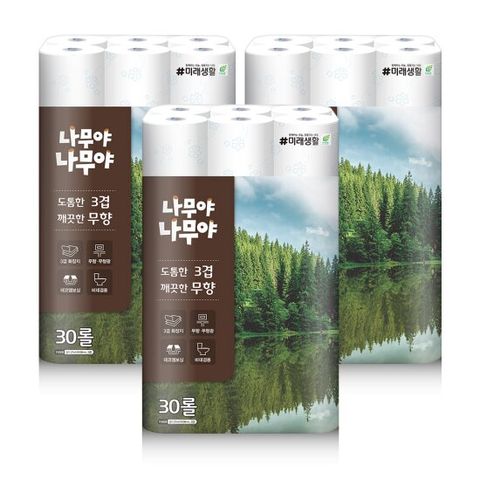 잘풀리는집 나무야나무야 디럭스 화장지 27M 3팩(90롤)
