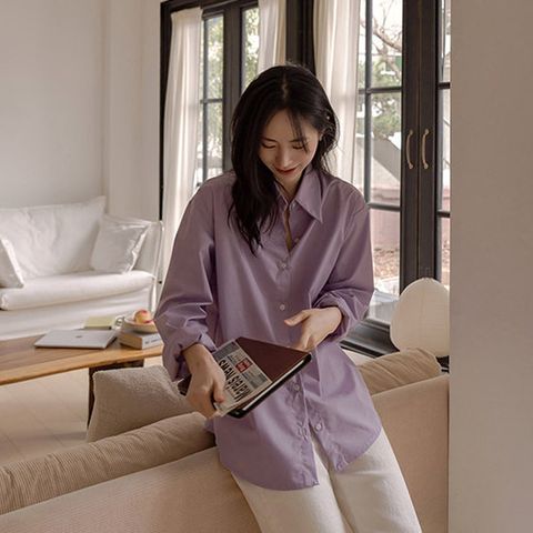 [저스트원] 사방스판 링클프리 자수셔츠