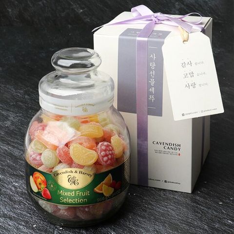 선물케이스포장 캐빈디쉬 하비 과일맛 병사탕 966g (병)