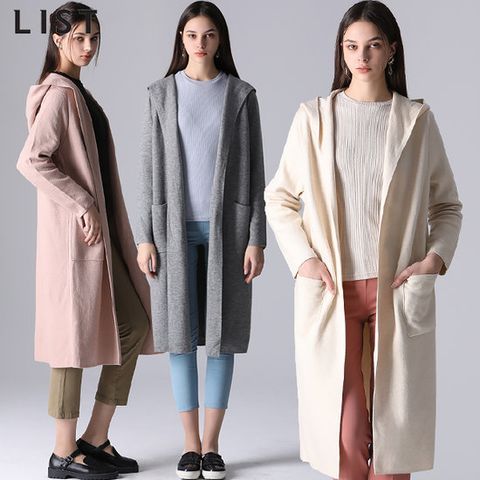 [리스트(LIST)] 후드 롱 포켓 가디건 (택가격238000원)