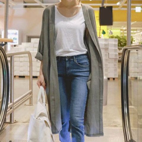 여성 린넨 로브가디건 여름 봄 가을 바람막이 가디건