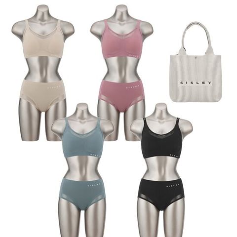 시슬리 V네트 젤 퓨징 브라팬티 4세트 + 가방