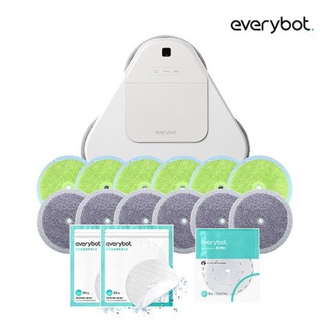 에브리봇 쓰리스핀 EVO 화이트 (분섬사6+극세사6+청소포60 특별구성)