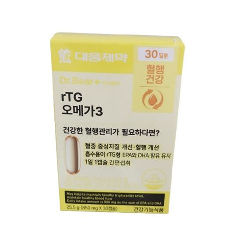 대웅제약 DR.BEAR+닥터베어 RTG오메가3 혈행건강 30일분