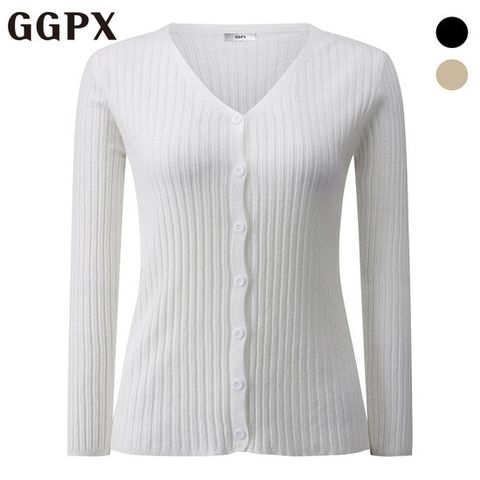 [ 롯데백화점 ]GGPX  Y버튼 골지 니트 가디건 (GP3KG003F)
