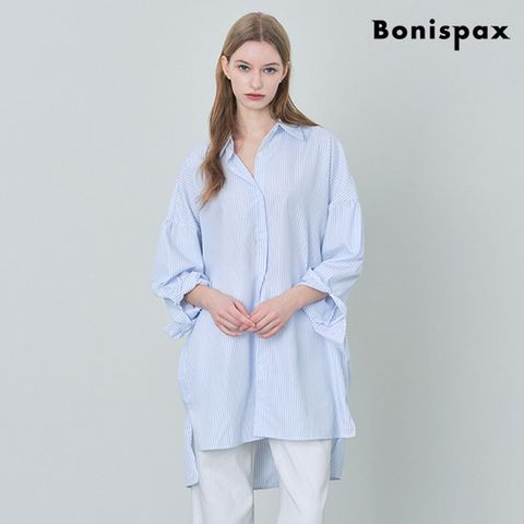 [보니스팍스]밑단 트임 롱 셔츠 (XP1BA011L0)
