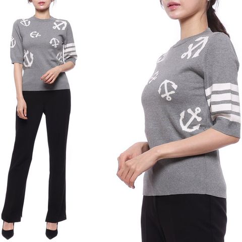 [톰브라운] 23SS 여성 앵커 안타르시아 반팔 니트 (FKA418A Y3006 055 23S)