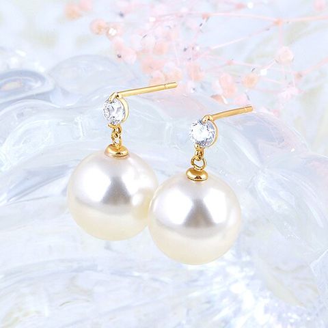 [제메이스] 14K 스와로브스키 10mm 진주 귀걸이