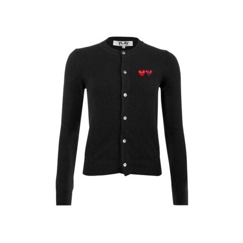 25SS 여성 더블 하트 와펜 가디건 블랙 AX-N057-051-1