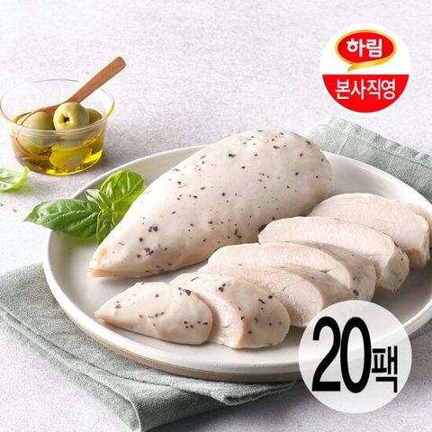 [임박]하림 수비드 닭가슴살 바질올리브 100g 20팩