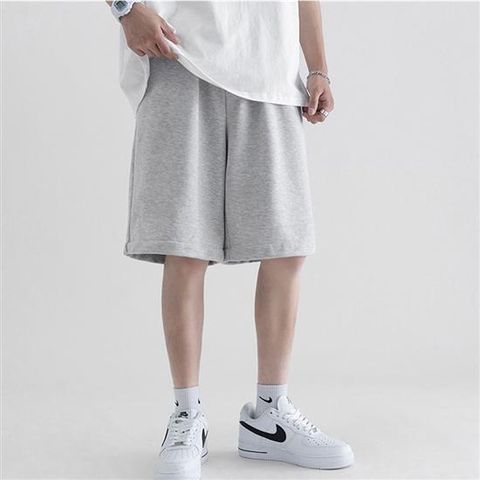 추리닝 깔끔한 면 5부 바지 밴딩 데일리 반바지 남자
