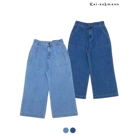 [카이아크만][카이아크만]여) 워싱 8부 와이드 데님(EKPMDDW572P