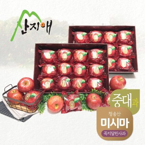 산지애 청송 꼭지달린 사과 6kg (3kg*2박스)