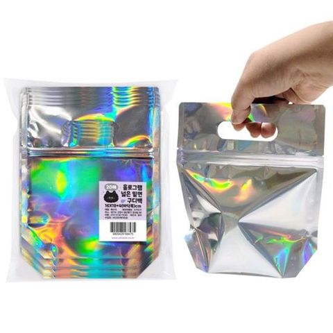 6800 홀로그램 넓은 밑면 구디백 16X18+4cm(20매입) 어린이집구디백 유치원구디백 어린이집선물 유치원선물