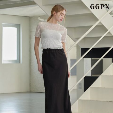 [GGPX]시스루 하프 티셔츠 (GPBLW011D)