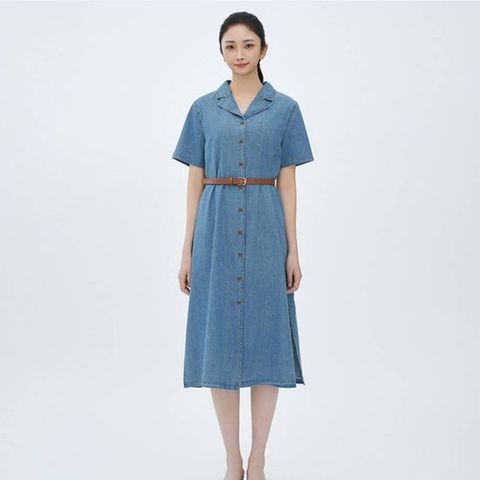 [베스띠벨리]  25여름  데님 카라 루즈핏  롱 원피스7511