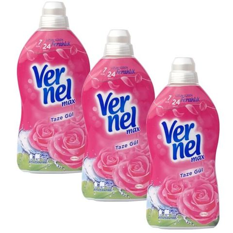 버넬 고농축 섬유유연제 프레쉬 맥스 로즈 1.44L 3개