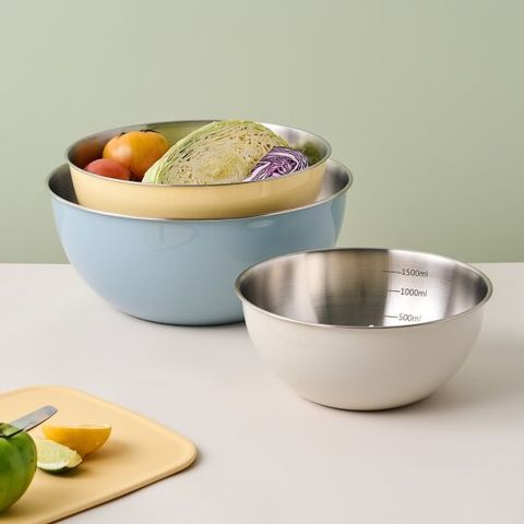 [모던하우스] 버터쿡 컬러 믹싱볼 3P세트 20,24,28cm 아이보리,버터옐로우,그린