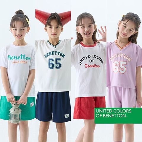 베네통 키즈 썸머 셋업 2세트(그린,네이비/레드,퍼플 중 택 1)
