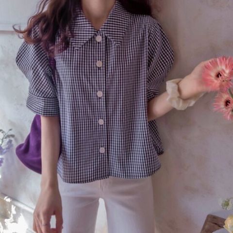 [리린]카나페 앤카라 소매볼륨 럭스핏 블라우스 [2color]