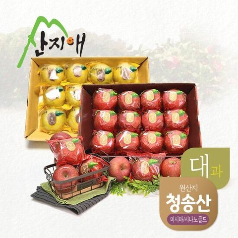 산지애 미시마 사과 3kg + 시나노골드 사과 3kg