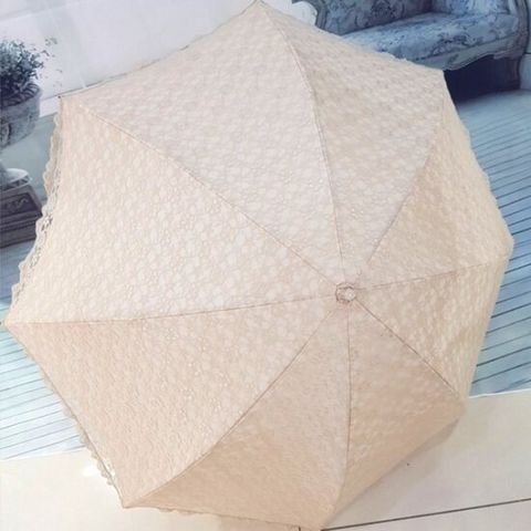 [애슬릿] 잔꽃 이중 레이스 UV 수동 양산 자외선 차단