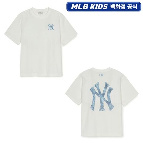 [ AK백화점 ][MLB KIDS] 빈티지 모노그램 빅럭스 티셔츠 - IVS (7ATSMV453)
