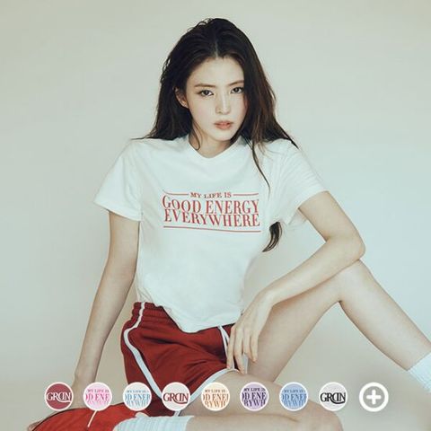 [지오다노/본사] 395504 한소희 미니핏 프린트 반팔티