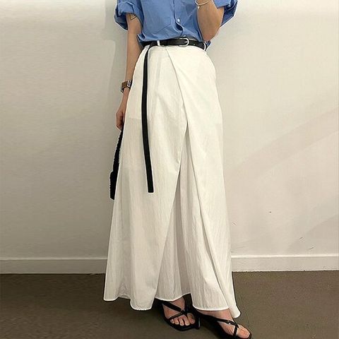 [몽벨리즈]사선랩와이드팬츠 mde2301964