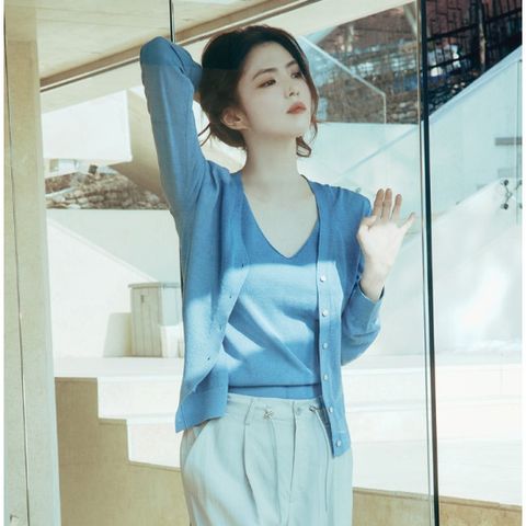 [ 롯데백화점 ][지오다노]백화점 여름 혼방 썸머 여자 긴팔 가디건 355523