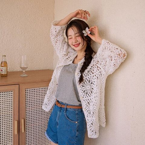 [저스트원] 아이린 루즈핏 뜨개가디건