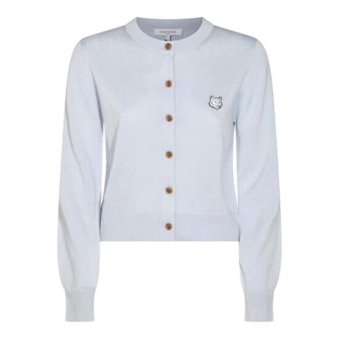 여성 Maison Kitsune 폭스 헤드 자수 니트 카디건 0142