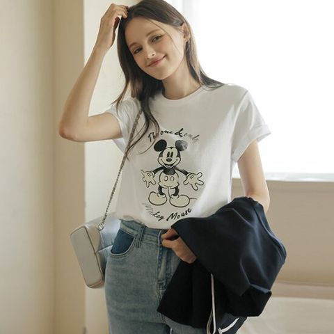 [뮤즈린] 가온 미키 나염 티셔츠 [디즈니정품]