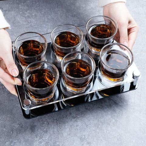 맥주잔받침대 홈파티 6구 술잔 홀더 24cm 아크릴 맥주잔홀더