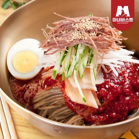 [마녀바스켓] 여름별미 매콤 쫄깃한 비빔막국수 5인분(메밀면 5인분+비빔장 5인분)