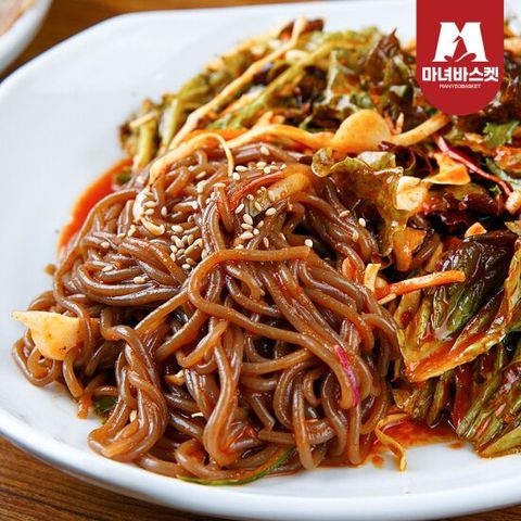 [마녀바스켓] 여름별미 매콤 쫄깃한 비빔막국수 10인분(메밀면 10인분+비빔장 10인분)