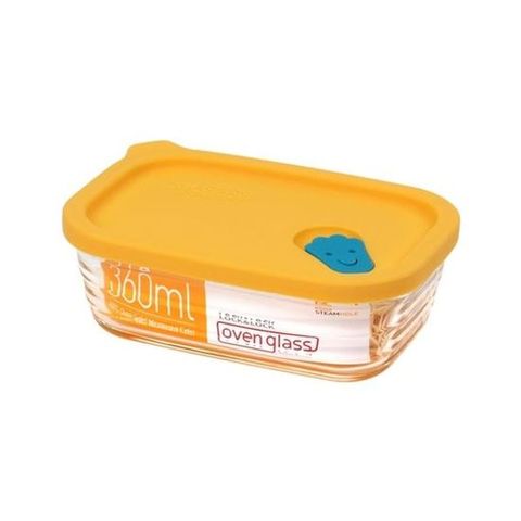 오븐글라스 락앤락 웨이브스팀홀 직사각 360ml YEL LLG323