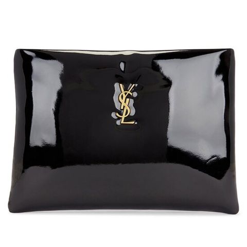25 SS 생로랑 YSL 모노그램 로고 페이턴트 레더 라지 클러치백 블랙 778943 2IU0W 1000