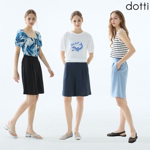 도티 25SS 린넨블렌디드 버뮤다 팬츠 여성 3종