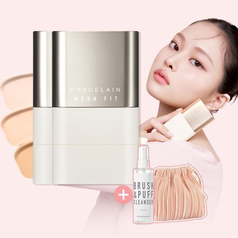 [런칭더블구성][포슬린ver] 조성아 메가 핏 스틱 커버 파운데이션 마스터 포슬린+증정(브러쉬클렌징미스트+플리츠파우치)