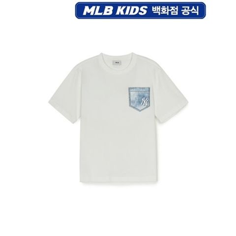 [ 현대백화점 ][MLB키즈DB] 빈티지 모노그램 포켓 티셔츠 뉴욕양키스 (7ATSMV25350IVS)