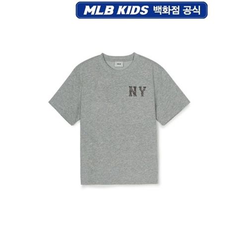 [ 현대백화점 ][MLB키즈DB] 모노그램 데님 쿠퍼스 빅로고 티셔츠 뉴욕양키스 (7ATSM095350MGS)