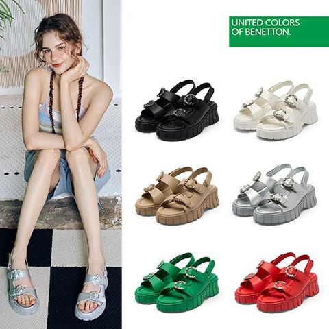 베네통 시그니처 크리스탈 샌들