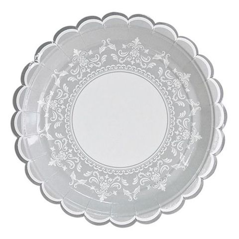 무광실버 클래식 파티접시 6개입 23cm(9in) 개인접시