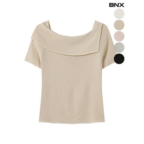 [BNX]여성 스퀘어 여리 오프 숄더 티셔츠