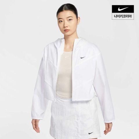 [TAG가99,000원/할인52%] [나이키] 스포츠웨어 윈드러너 여성 루즈 우븐 후드 재킷 HJ1183-100