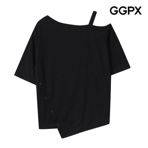 [ 롯데백화점 ]GGPX  언발 버튼 오프숄더 티셔츠 (GP4TS050F)