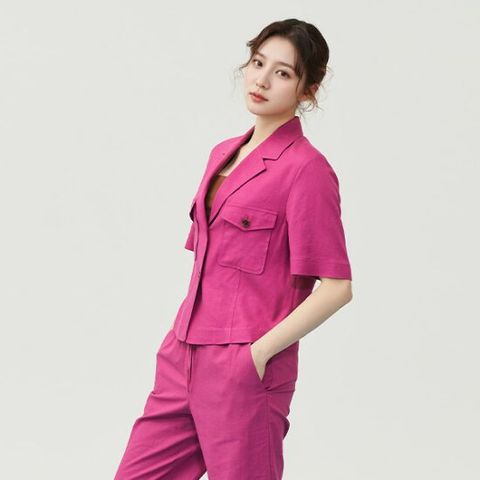 [르포엠]프렌치 린넨 루미에 크롭 자켓